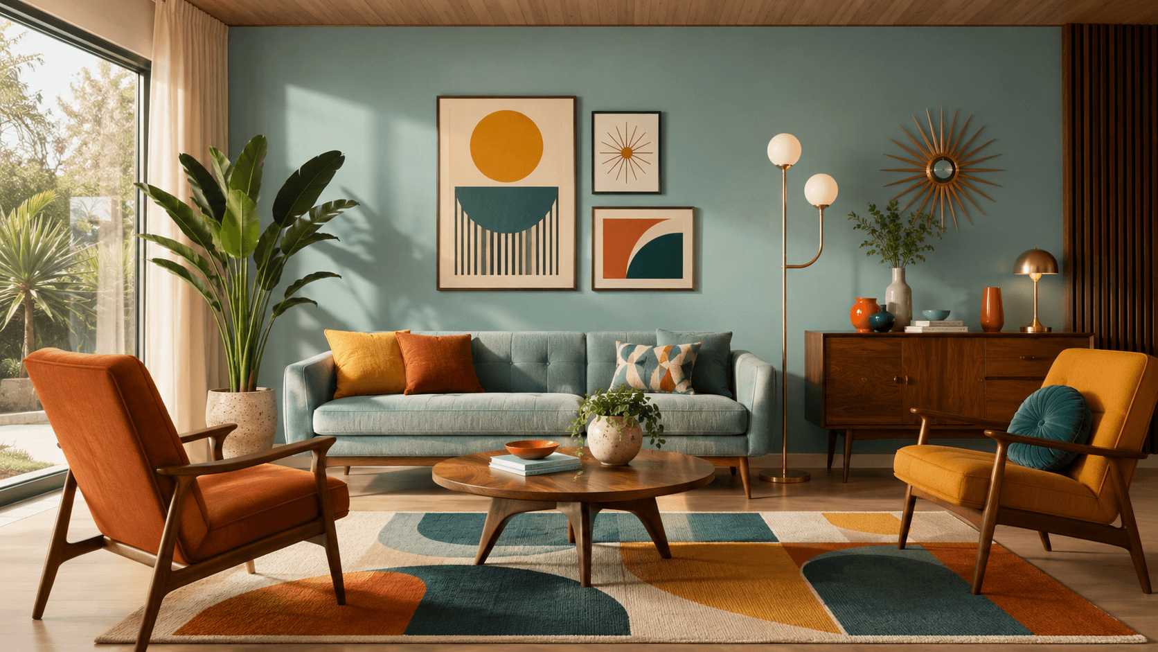 Mid century modern living room