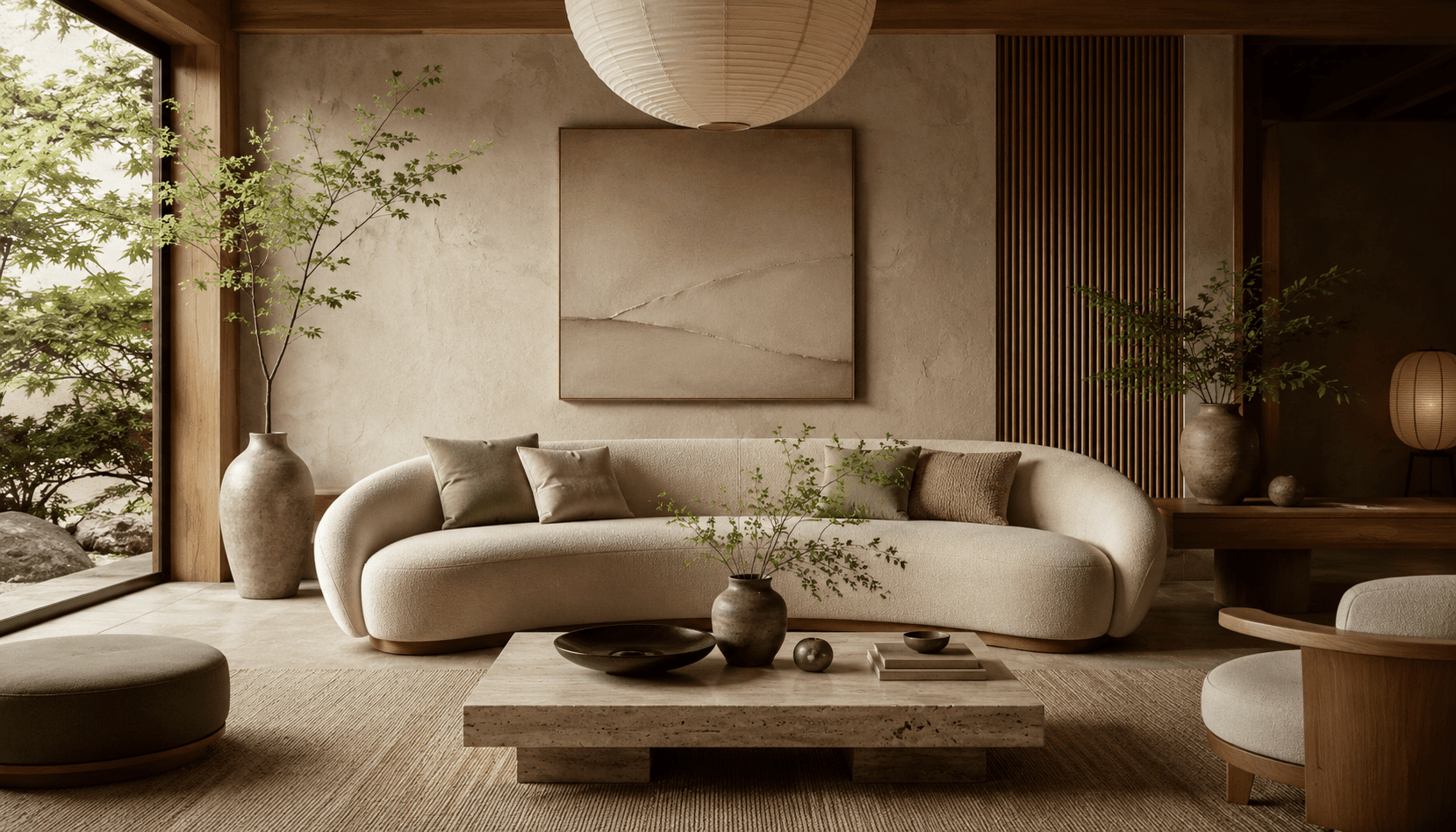 Japandi minimal living room